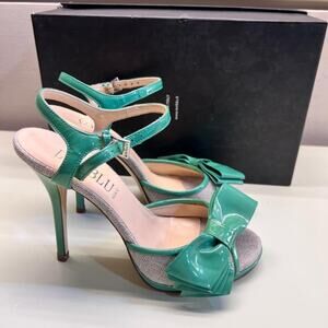 Loriblu teal bow detail heel NWT made in italy size EU 35